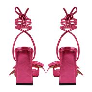 Sandalen verzierte Schleife mit Knöchelriemchen Abendschuhe Absatzschuhe Glitzer - Image 14