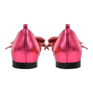 Flache Schuhe Sandalen mit Knöchelschnallen Schleife Lack - Image 8