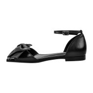 Flache Schuhe Sandalen mit Knöchelschnallen Schleife Lack - Image 9