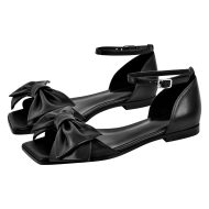 Flache Schuhe Sandalen mit Knöchelschnallen Schleife Lack - Image 10