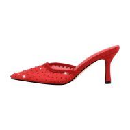 Spitze Zehen Pantoletten mit Kitten Absatz Stilettos Slip On Pumps Schmucksteinen - Image 2