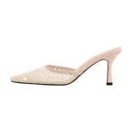 Spitze Zehen Pantoletten mit Kitten Absatz Stilettos Slip On Pumps Schmucksteinen - Image 9