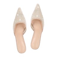 Spitze Zehen Pantoletten mit Kitten Absatz Stilettos Slip On Pumps Schmucksteinen - Image 12