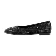 Flache Schuhe Slip On Gl nzende Pumps verzierte Strasssteinen