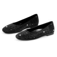 Flache Schuhe Slip On Gl nzende Pumps verzierte Strasssteinen - Image 2