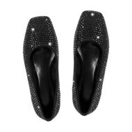 Flache Schuhe Slip On Gl nzende Pumps verzierte Strasssteinen - Image 4