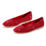 Flache Schuhe Slip On Gl nzende Pumps verzierte Strasssteinen - Image 6