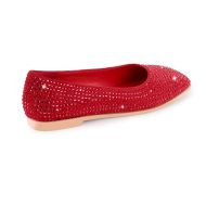 Flache Schuhe Slip On Gl nzende Pumps verzierte Strasssteinen - Image 7