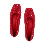 Flache Schuhe Slip On Gl nzende Pumps verzierte Strasssteinen - Image 8