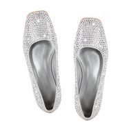 Flache Schuhe Slip On Gl nzende Pumps verzierte Strasssteinen - Image 12
