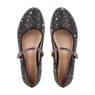 Runde Zehe Strass Schnalle Riemen Flats - Image 5