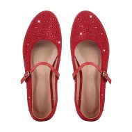 Runde Zehe Strass Schnalle Riemen Flats - Image 8