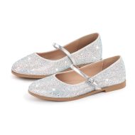 Runde Zehe Strass Schnalle Riemen Flats - Image 10