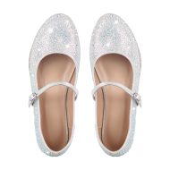 Runde Zehe Strass Schnalle Riemen Flats - Image 12