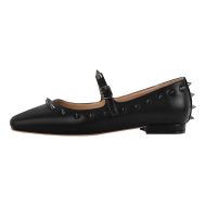 Damen Spitzschuh Mary Janes mit Nieten