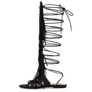 Sandalenstiefel mit abgerundeter Zehenpartie Quaste und Schnalle