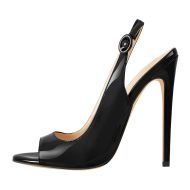 Dünne High Heels Slingback Sandalen mit offener Zehenpartie