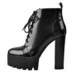 Plateau Stiefeletten mit klobigem Absatz