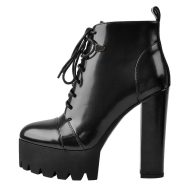 Plateau Stiefeletten mit klobigem Absatz
