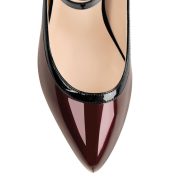 Lackpumps mit hohem Absatz und Knächelriemen und Schnalle - Image 3