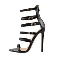 Riemchensandalen mit Pfennigabsatz Damenschuhe Riemchenschnallen