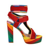 Sandalen mit Regenbogen Knöchelriemen und klobigem Absatz - Image 3