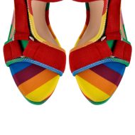 Sandalen mit Regenbogen Knöchelriemen und klobigem Absatz - Image 4
