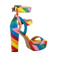 Sandalen mit Regenbogen Schnallenriemen und klobigem Absatz - Image 3
