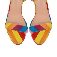 Sandalen mit Regenbogen Schnallenriemen und klobigem Absatz - Image 4