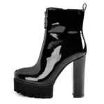 Plateau Stiefeletten mit klobigem Absatz und hohem Absatz
