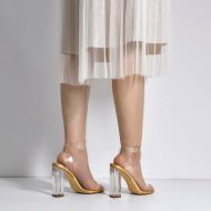 Transparente Klobige High Heel Sandalen mit Knöchelriemen - Image 3