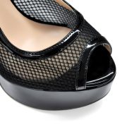 Peep Toed Plateau Pumps mit Schnallen Riemchenpumps Sexy Stilettos Mesh Riemchenpumps - Image 14