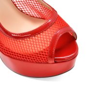 Peep Toed Plateau Pumps mit Schnallen Riemchenpumps Sexy Stilettos Mesh Riemchenpumps - Image 19