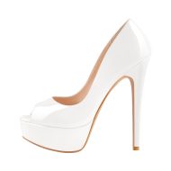 Peep Toe Plateau Stiletto Pumps mit hohem Absatz - Image 9