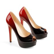 Plateau High Heels Peep Toe Pumps - Image 3