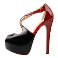 Überkreuzte Stiletto Sandalen mit hohem Absatz