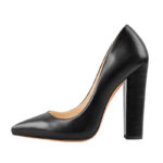 Klassische spitze Pumps mit klobigem Absatz