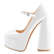 Mary Jane Plateau Pumps mit klobigem Absatz und hohem Absatz - Image 14