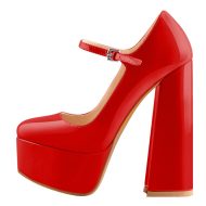 Mary Jane Plateau Pumps mit klobigem Absatz und hohem Absatz - Image 17
