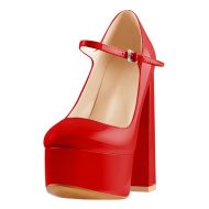 Mary Jane Plateau Pumps mit klobigem Absatz und hohem Absatz - Image 18