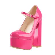 Mary Jane Plateau Pumps mit klobigem Absatz und hohem Absatz - Image 21