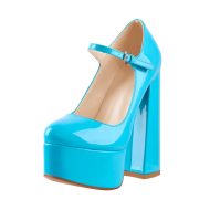 Mary Jane Plateau Pumps mit klobigem Absatz und hohem Absatz - Image 25