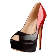 Plateau High Heels Peep Toe Pumps - Image 2